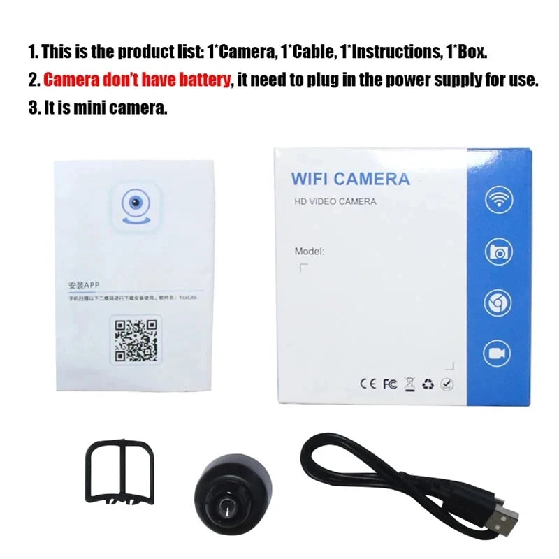 X5 Mini 1080P Wireless Security Camera – Night Vision & Motion Detection Surveillance Cam