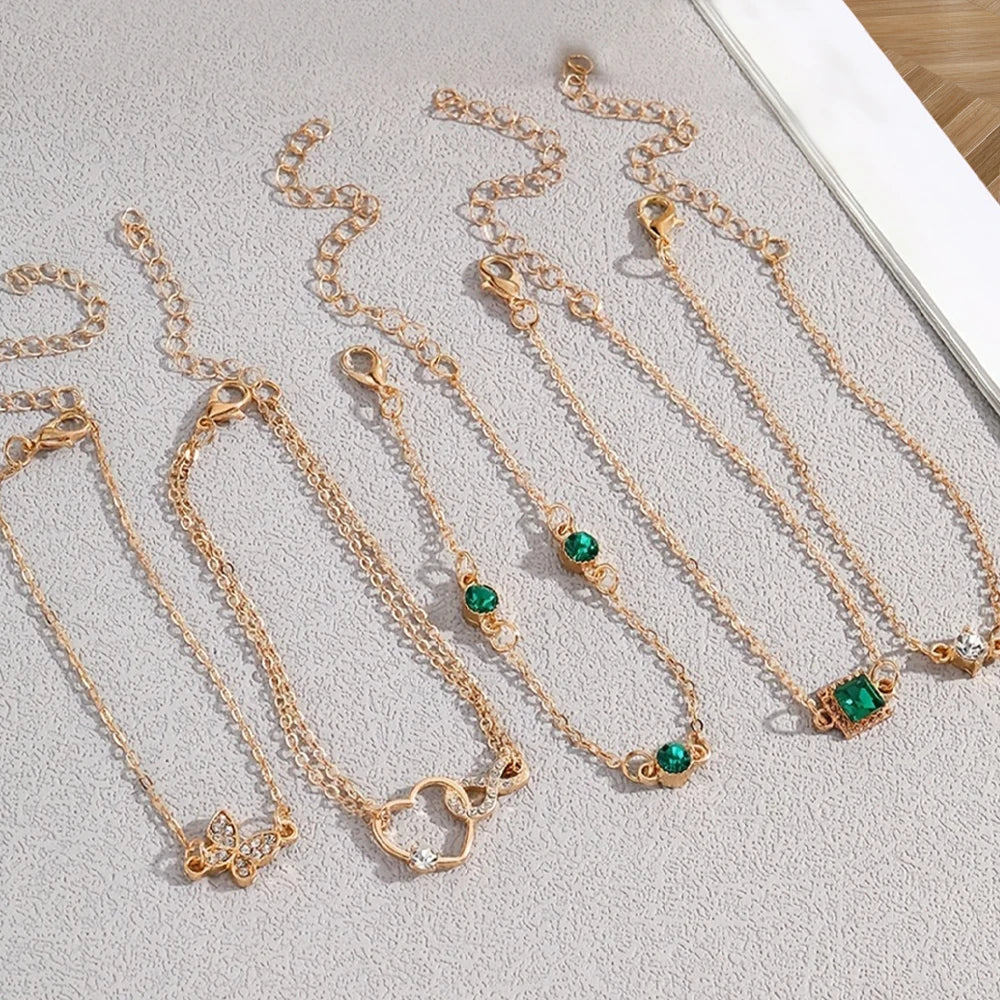 💎 Sophie Vintage Rhinestone Bracelet Set – 5PCS Infinity & Geometric Designs