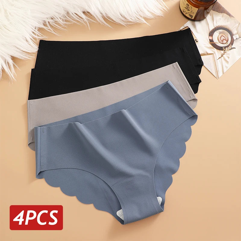 4-Piece Ultra Comfort Panties Set with Wave Edge Design