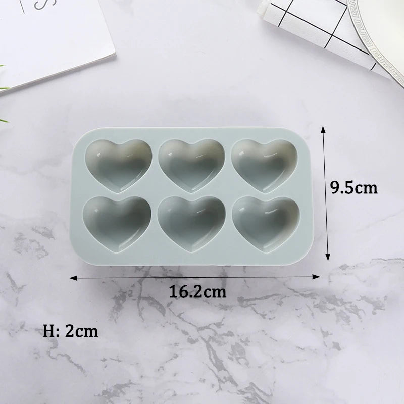 6-Cavity Rose Flower Silicone Mold – Heart Shape DIY Soap, Candle, Cake & Chocolate Mold