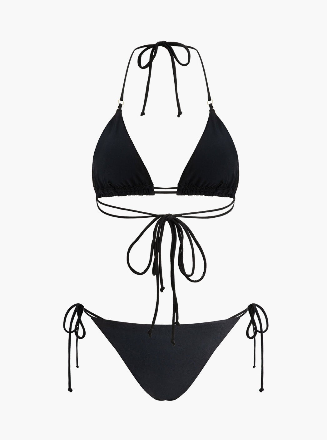 Halter bikini set embellished with rhinestones