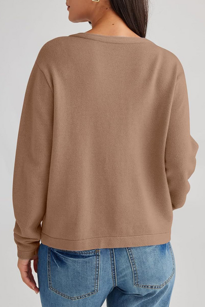 Alice Casual Solid Color Button Pocket Cardigan