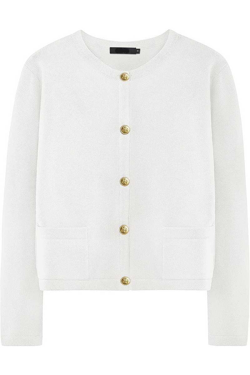 Alice Casual Solid Color Button Pocket Cardigan