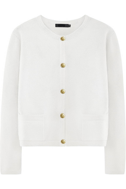 Alice Casual Solid Color Button Pocket Cardigan