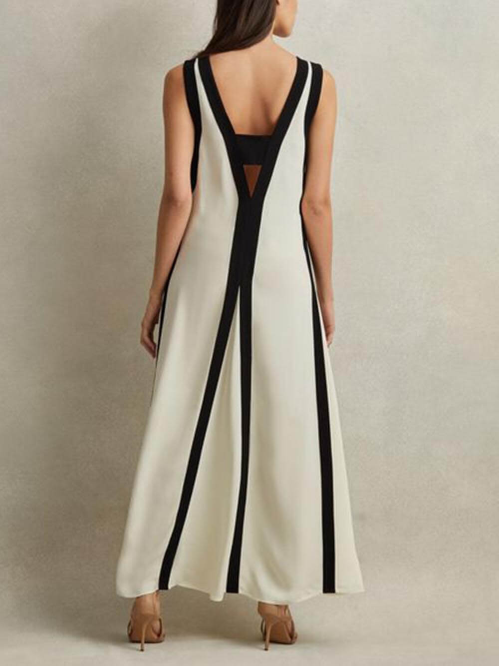 Chiara Reversible Colorblock A-Line Maxi Dress