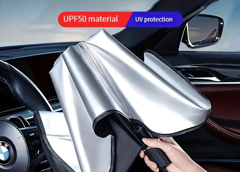 SunGuard™ Car Windshield Sunshade Umbrella – Folding Heat & UV Protection Front Window Cover