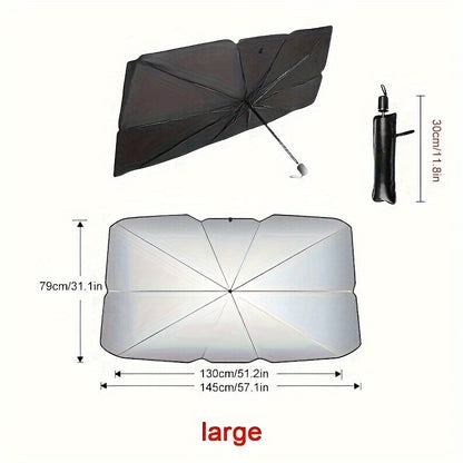 SunGuard™ Car Windshield Sunshade Umbrella – Folding Heat & UV Protection Front Window Cover