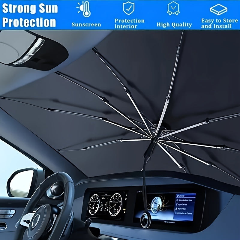 SunGuard™ Car Windshield Sunshade Umbrella – Folding Heat & UV Protection Front Window Cover