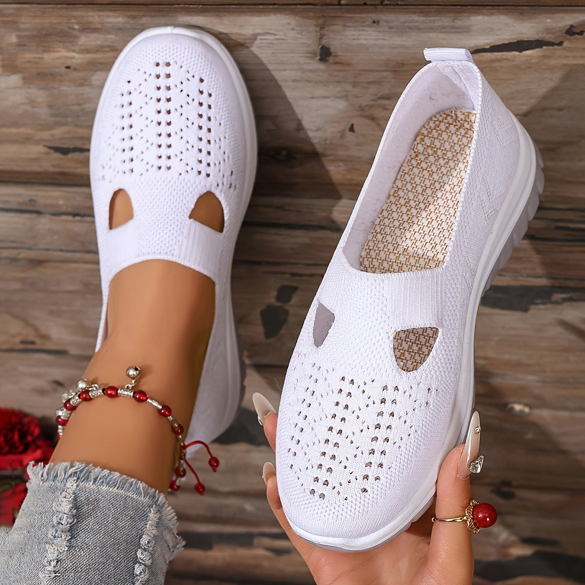 Casual Breathable Slip-On Walking Sneakers