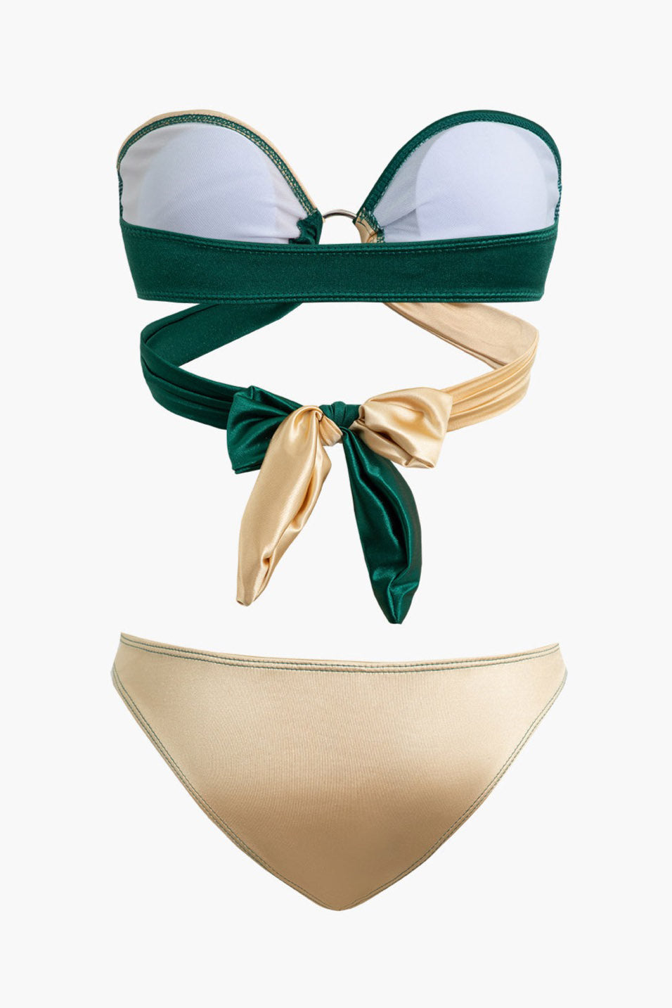 Bianca Satin Contrast Knot Bikini Set