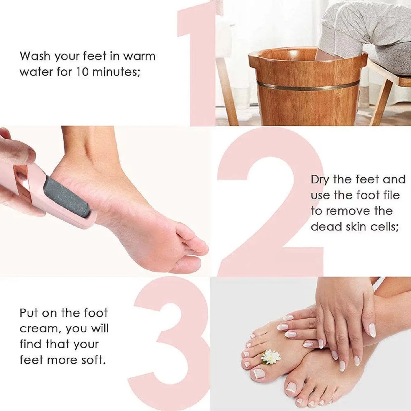 Rechargeable Electric Callus Remover — Cordless Foot File for Smooth Heels