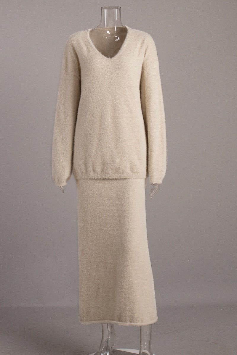 Babi V-Neck Knit Set