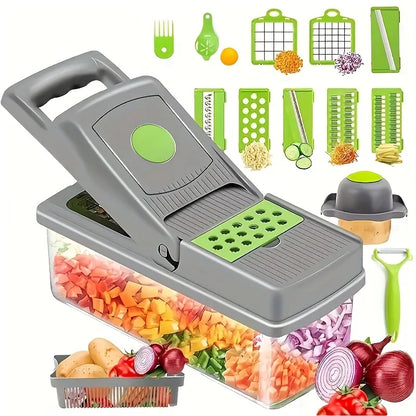 14-in-1 Multifunction Vegetable Chopper – Food Slicer & Dicer Set with Container