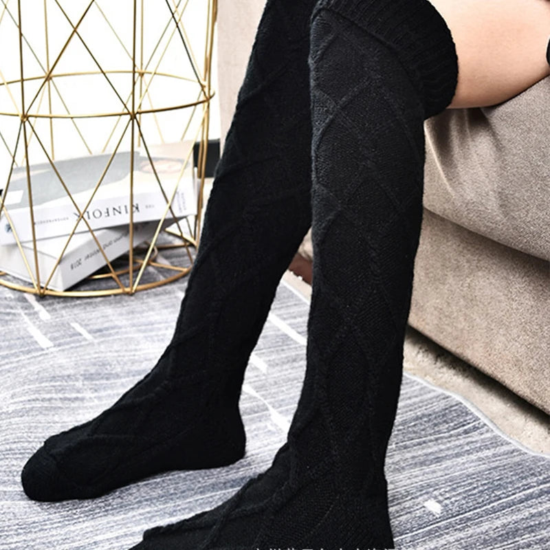 BowWarm™ Wool Pile-Up Socks – Thick Winter Stockings with Bow & Wool Ball Detail