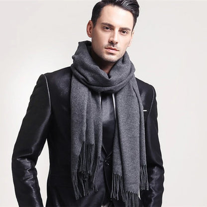 Luxury Cashmere Winter Scarf – Soft Warm Long Tassel Shawl for Women & Men