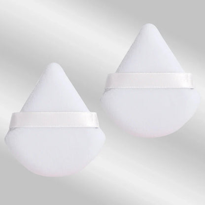 2 velvet triangle puffs for foundation and blending