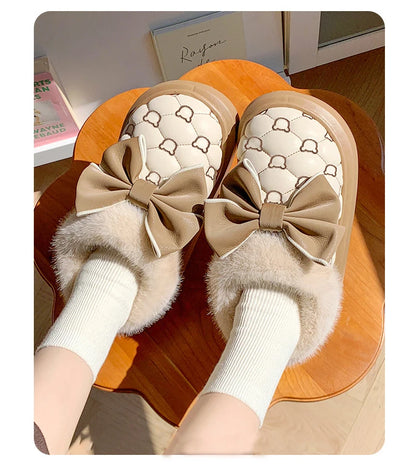 BowWarm™ Platform Ankle Snow Slippers for Women