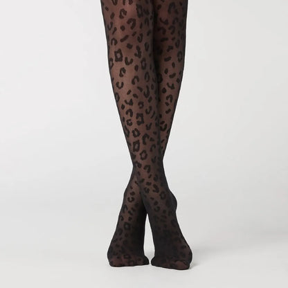 Leopard Sheer Sculpting Pantyhose