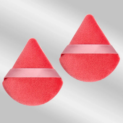 2 velvet triangle puffs for foundation and blending