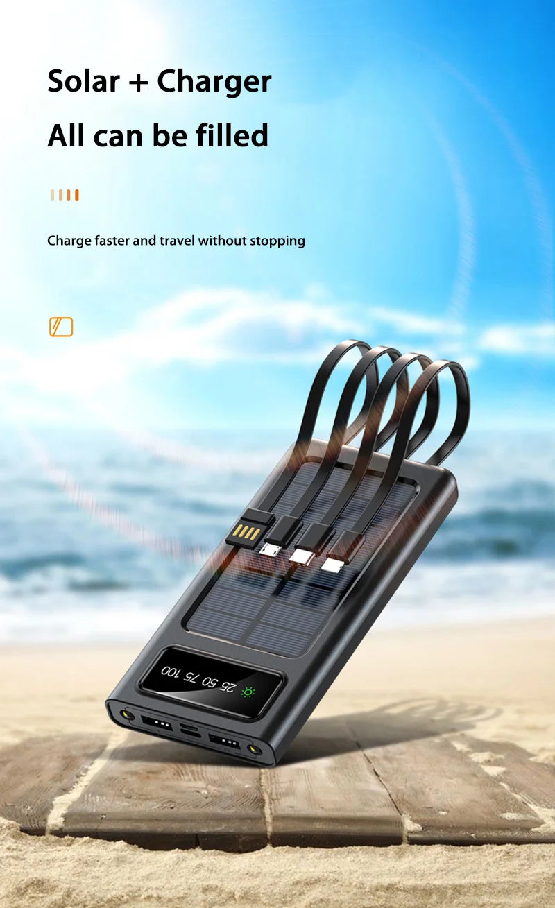 Solar Power Bank – High-Capacity Fast Charging Outdoor Portable Battery