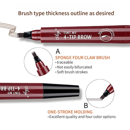 4-Tip Waterproof Eyebrow Pencil – Long-Lasting, Smudge-Proof & Natural Hair Stroke Effect