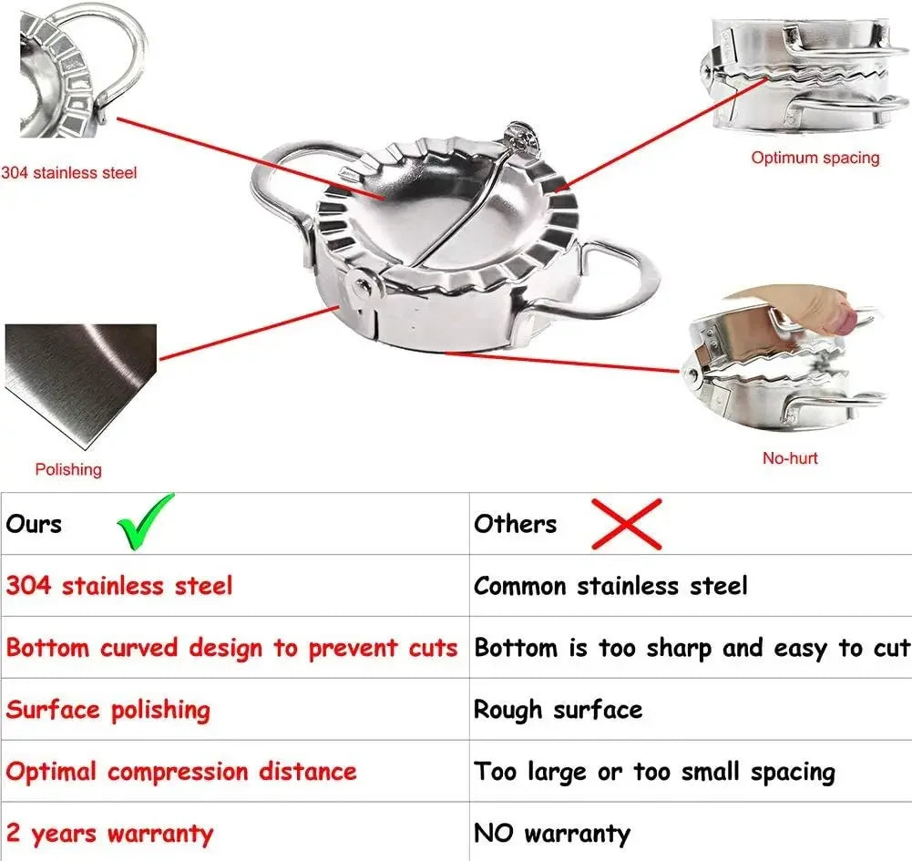 Stainless Steel Dumpling Maker – Ravioli & Pastry Press Mold for Dumplings, Pies & Wrappers