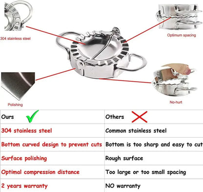 Stainless Steel Dumpling Maker – Ravioli & Pastry Press Mold for Dumplings, Pies & Wrappers