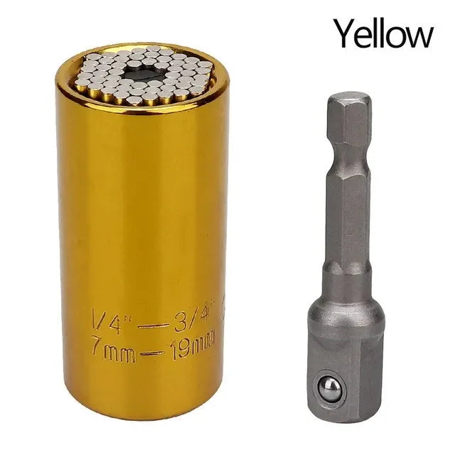 🔧 Universal Ratchet Wrench with Adjustable Socket Head (7–19mm / 11–32mm)