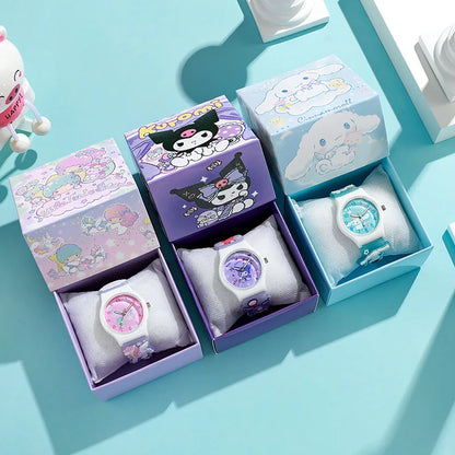 KawaiiTime™ Cinnamoroll & Kuromi Quartz Watch — Adorable Anime Gift for Girls