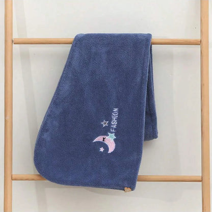 Embroidered Coral Fleece Hair Drying Cap – Quick Dry Absorbent Shower Towel for Women
