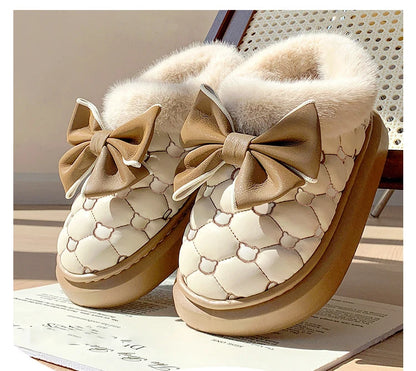 BowWarm™ Platform Ankle Snow Slippers for Women