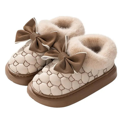 BowWarm™ Platform Ankle Snow Slippers for Women