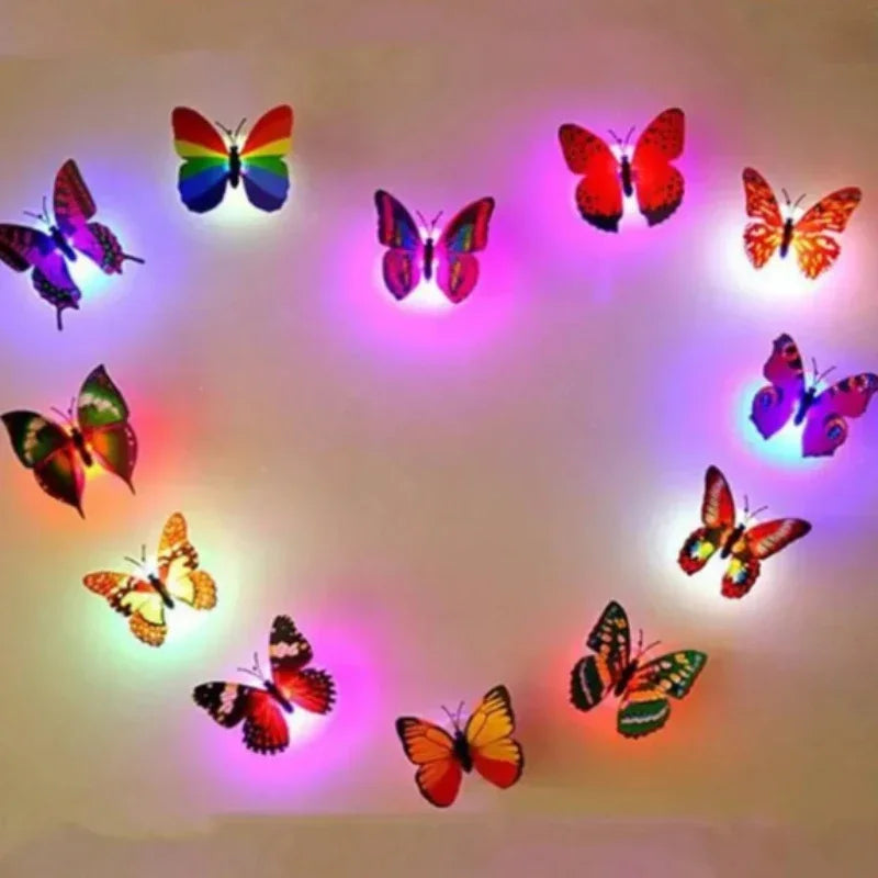 ButterGlow™ 3D LED Butterfly Night Light Stickers (10PCS) — Glow Wall & Garden Decoration