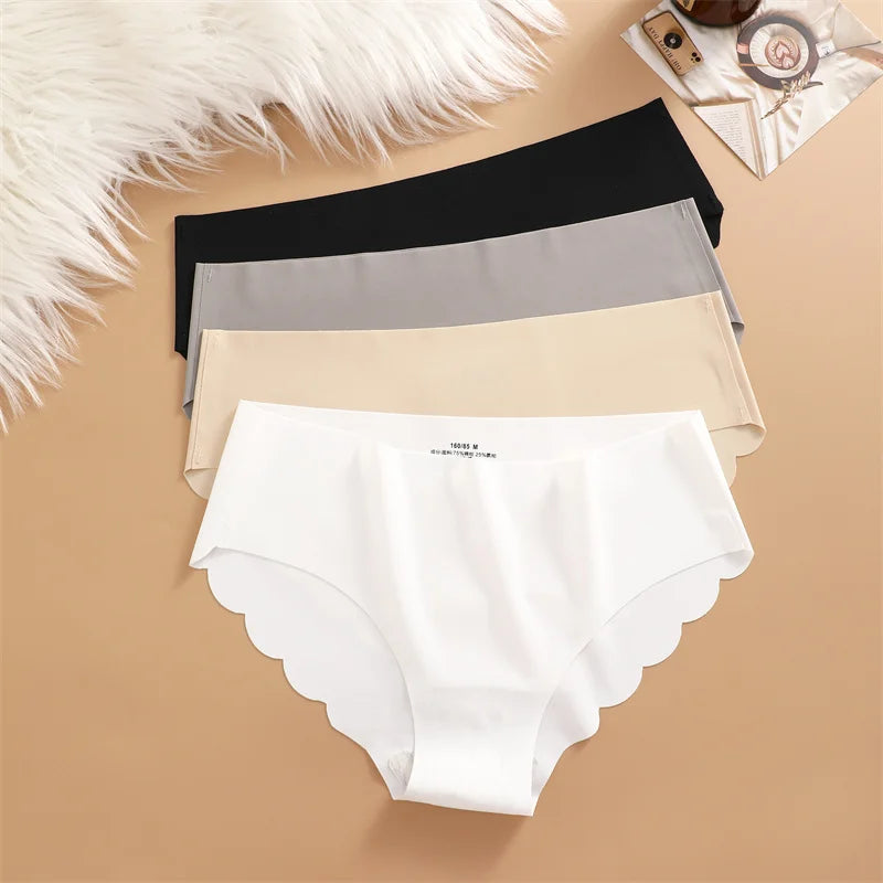4-Piece Ultra Comfort Panties Set with Wave Edge Design