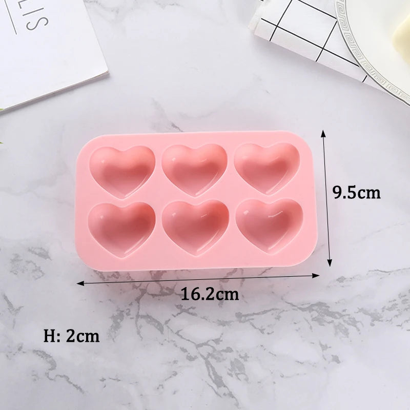 6-Cavity Rose Flower Silicone Mold – Heart Shape DIY Soap, Candle, Cake & Chocolate Mold