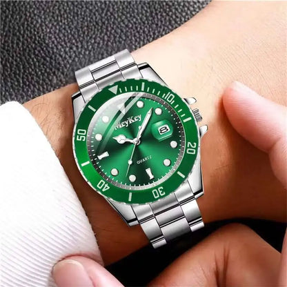 TitanLux™ Men’s Business Quartz Watch – Luxury Large Dial Calendar Watch