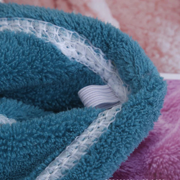 Embroidered Coral Fleece Hair Drying Cap – Quick Dry Absorbent Shower Towel for Women