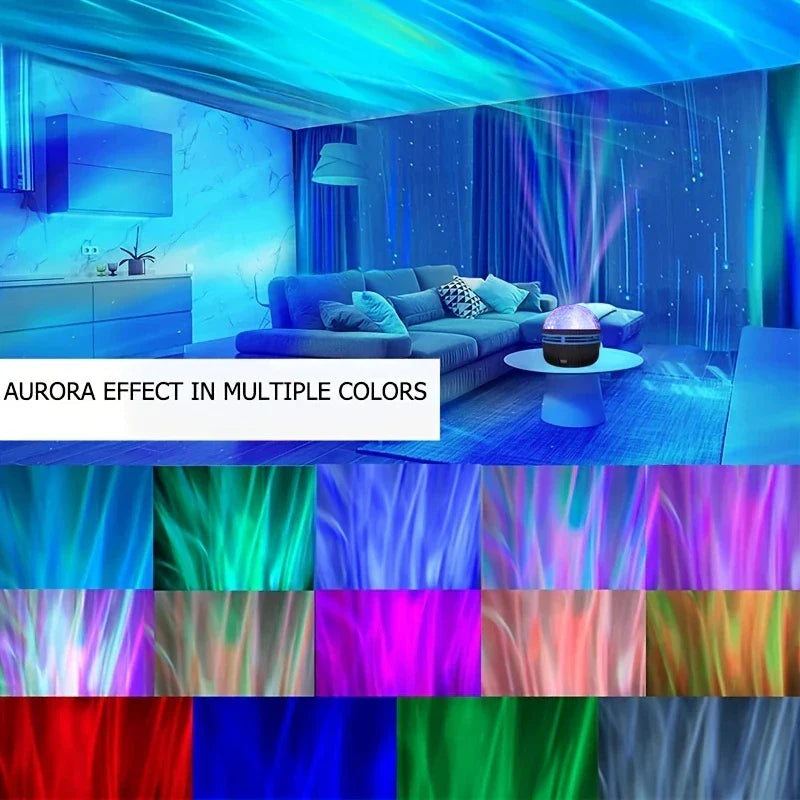 *LED Starry Galaxy Ocean Wave Projector - RGB Smart Remote Control Lamp for Home Decor