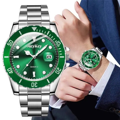 TitanLux™ Men’s Business Quartz Watch – Luxury Large Dial Calendar Watch