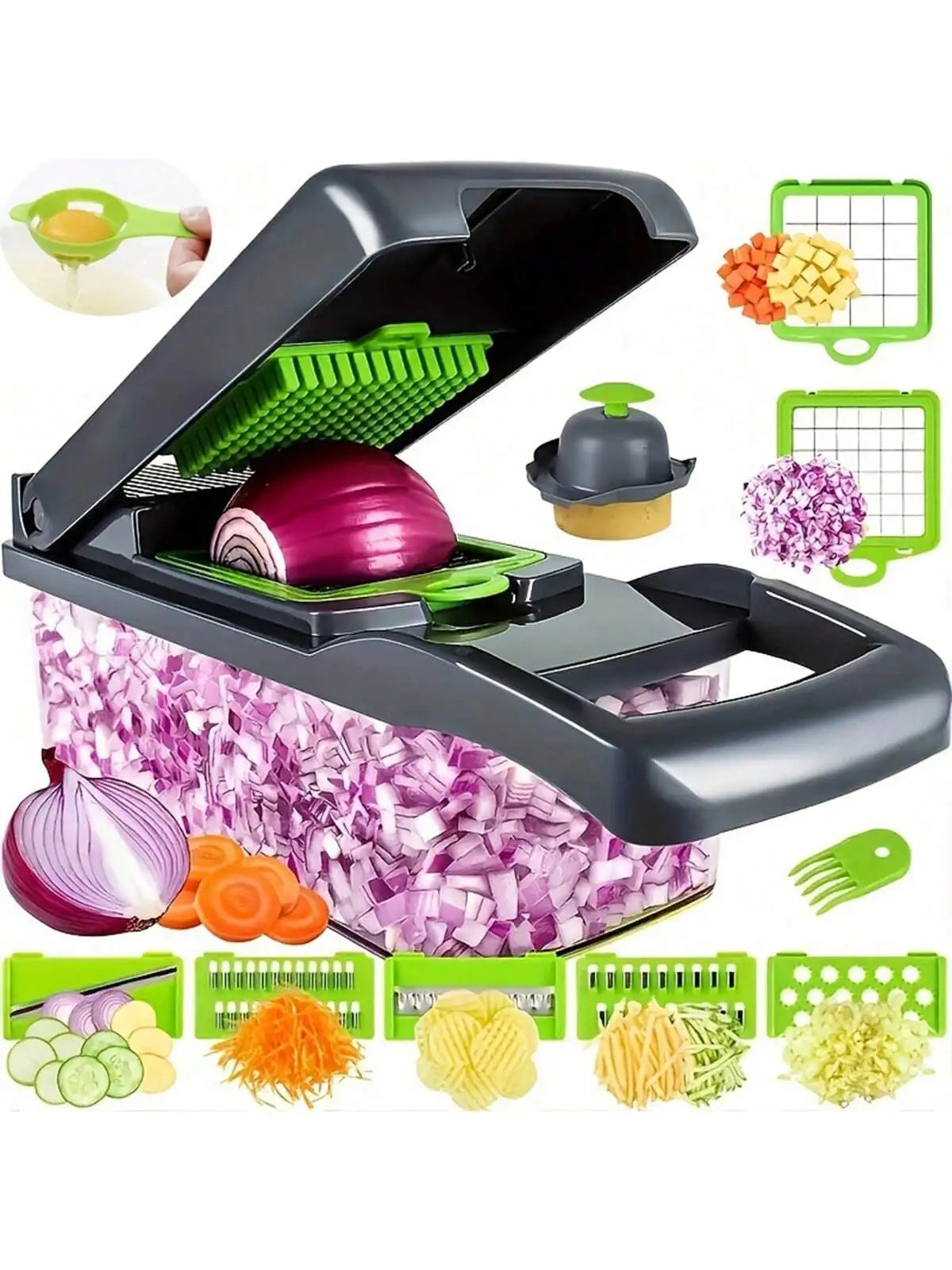 14-in-1 Multifunction Vegetable Chopper – Food Slicer & Dicer Set with Container