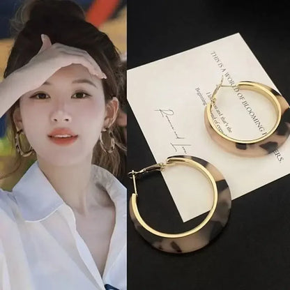 AquaTouch™ Leopard Print Big Hoop Earrings