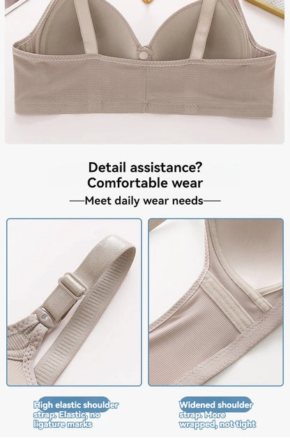 Front Buckle Push-Up Bra – Plus Size Seamless Comfort Bra with Adjustable Straps