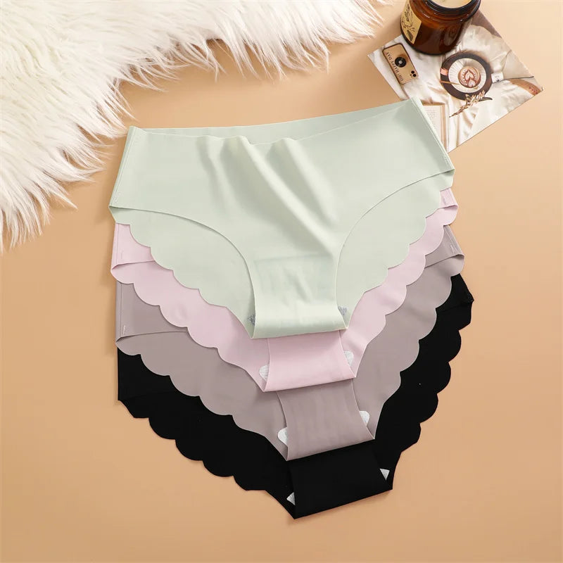 4-Piece Ultra Comfort Panties Set with Wave Edge Design