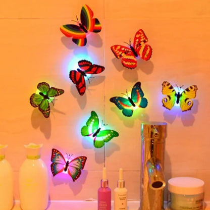 ButterGlow™ 3D LED Butterfly Night Light Stickers (10PCS) — Glow Wall & Garden Decoration