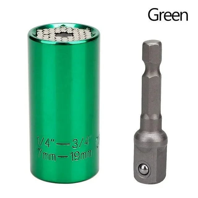 🔧 Universal Ratchet Wrench with Adjustable Socket Head (7–19mm / 11–32mm)