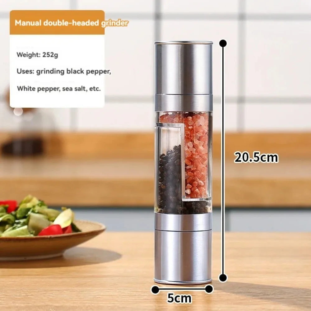 Stainless Steel Pepper Grinder – Manual Sea Salt & Spice Mill for Kitchen Use