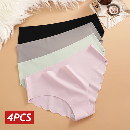 4-Piece Ultra Comfort Panties Set with Wave Edge Design