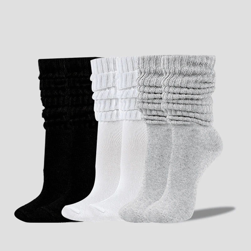 SoftStack™ Pile-Up Cotton Socks (3 Pairs) – Breathable Mid-Length Comfort