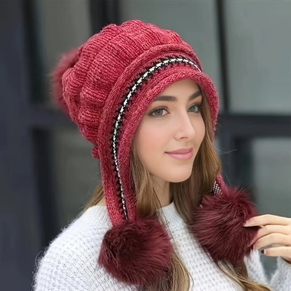 AuroraFleece™ Winter Knit Earflap Hat