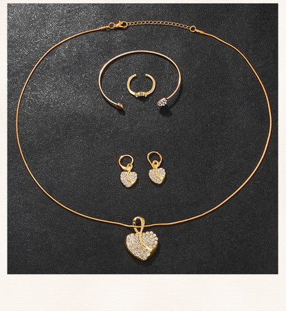 Amelia Gold Quartz Watch & Jewelry Set – 5 pcs